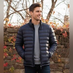Michael Kors Men’s Down Puffer Coat Navy Medium